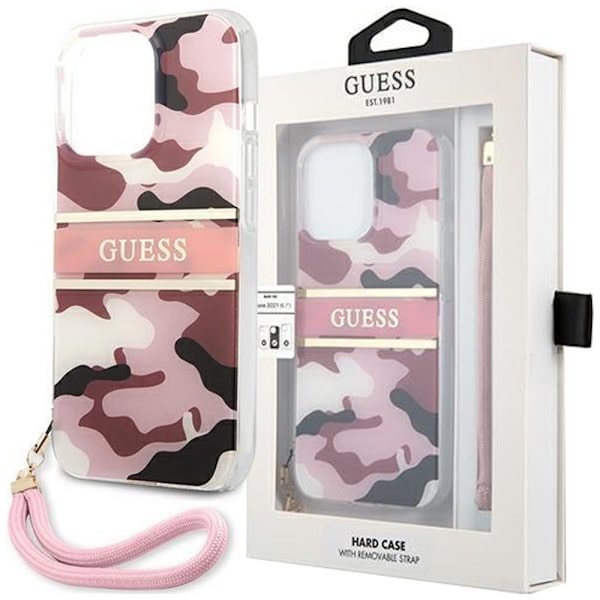 Guess GUHCP13XKCABPI iPhone 13 Pro Max 6.7 rosa/rosa hardt deksel Camo Strap Collection