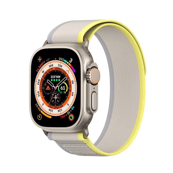 SPORT VELCRO-REM TIL APPLE WATCH ULTRA / 8/7/6 / SE / 5/4/3/2/1 (42, 44, 45, 49 MM) DUX DUCIS-REM YJ-VERSION - GUL-BEIGE