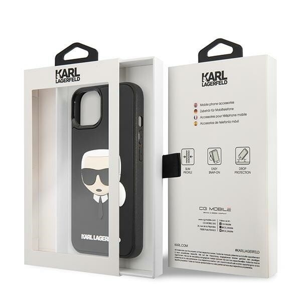 KARL LAGERFELD 3D GUMMI KARL'S HEAD ETUI TIL IPHONE 14 PLUS - SORT