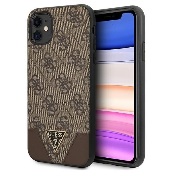 Guess GUHCN61PU4GHBR iPhone 11 6.1" / Xr 6.1" brunt/brunt hårdfodral 4G Triangle Collection