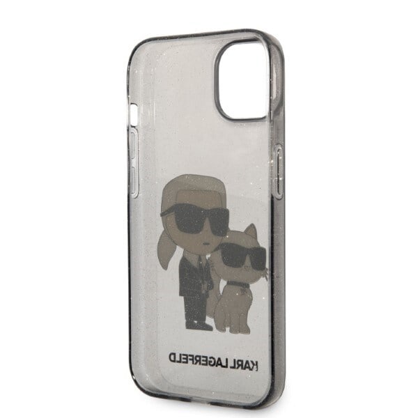 KARL LAGERFELD GLITTER KARL&CHOUPETTE ETUI TIL IPHONE 14 PLUS - SORT