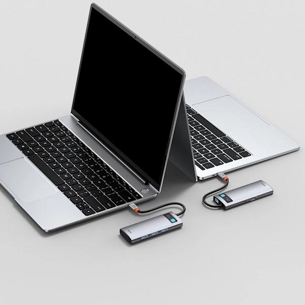 BASEUS 5IN1 MULTIFUNKTIONEL USBC HUB - USBC 100W/HDMI 4K 30HZ/3XUSB 3.2 GRÅ