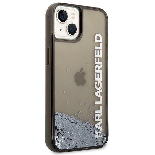 KARL LAGERFELD LIQUID GLITTER ELONG ETUI TIL IPHONE 14 PLUS - SORT