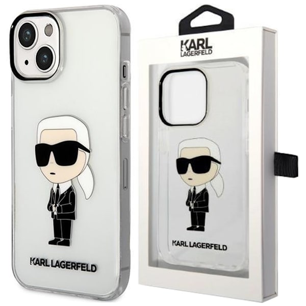 Karl Lagerfeld KLHCP14MHNIKTCT iPhone 14 Plus 6.7 gjennomsiktig hardt deksel Ikonik Karl Lagerfeld