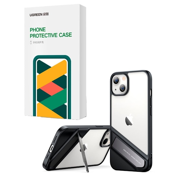 Ugreen Fusion Kickstand Case hardt deksel med gelramme og stativ for iPhone 13 svart (90152)