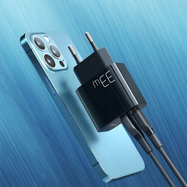 Mcdodo telefonlader, snabb, USB, USB-C, 33W, kabel inkludert, 60W, svart