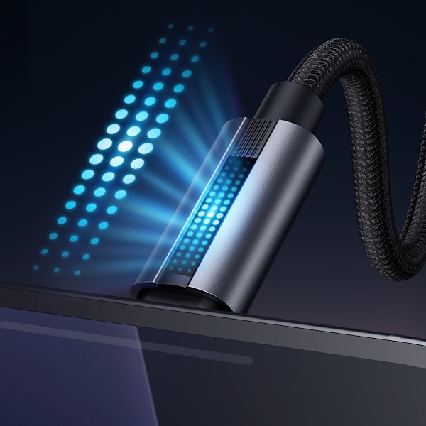 MCDODO USB-C SNABBLADDNINGSKABEL FÖR SAMSUNG XIAOMI TYP C 6A 100W 1M LED