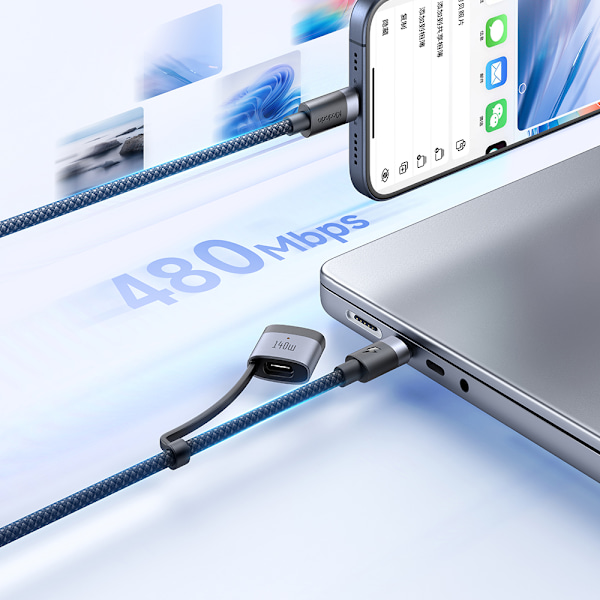 MCDODO LADDNINGSADAPTERKABEL MACBOOK AIR PRO USB-C MAGSAFE 3 140W 2M