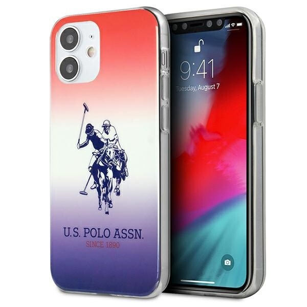 AMERIKANSK SAG POLO ASSN. GRADIENT PATTERN COLLECTION TIL IPHONE 12 MINI - RØD OG BLÅ