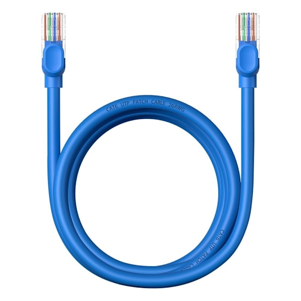 Baseus High Speed ​​​​Cat 6 RJ-45 1000Mb/s Ethernet-kabel 2m rund - blå