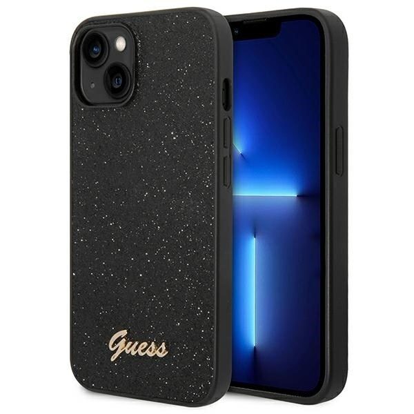 Guess GUHCP14MHGGSHK deksel til iPhone 14 Plus - svart Glitter Script
