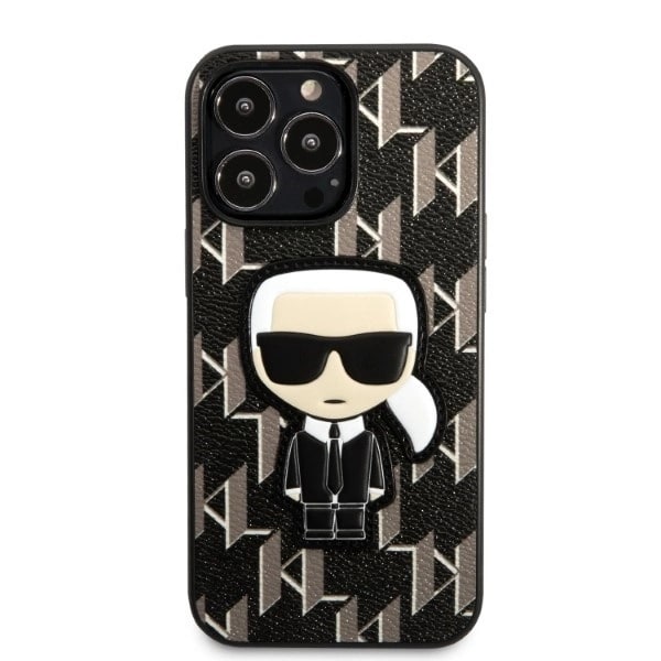 KARL LAGERFELD MONOGRAM IKONIK PATCH COVER TIL IPHONE 13 PRO / IPHONE 13 - SORT