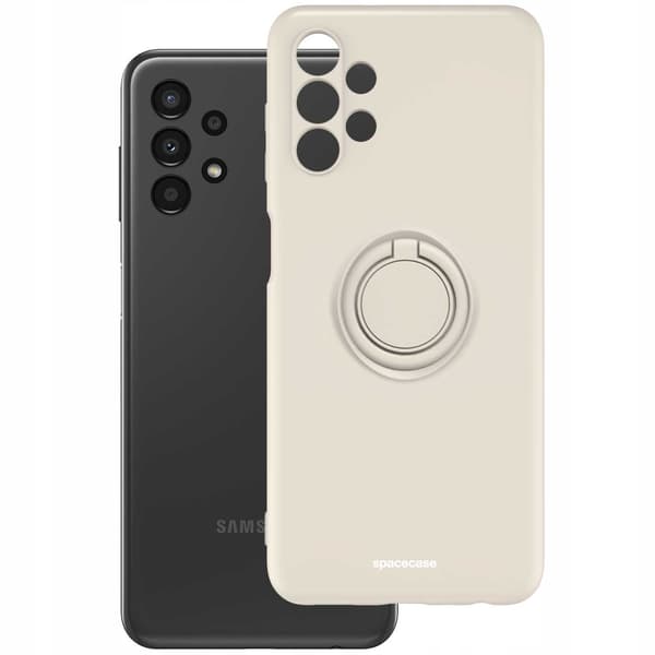 Spacecase Silikon Case Ring För Samsung Galaxy A13 4G Bone Cover