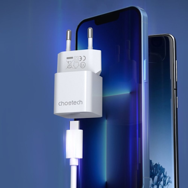 CHOETECH HURTIG NETVÆRKSLADER LILLE, HANDY, HOLDBAR 20W USB TYPE C