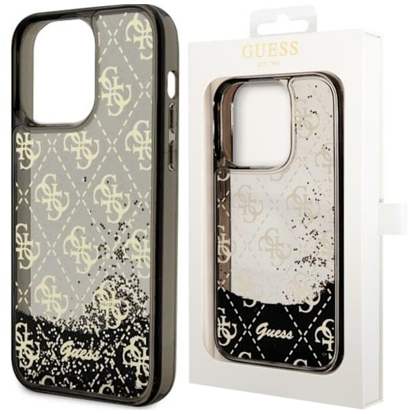 Guess GUHCP14LLC4PSGK deksel til iPhone 14 Pro - svart Liquid Glitter 4G Transculent