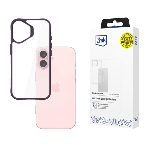 APPLE IPHONE 16 - 3MK SATIN ARMOR CASE+ PURPLE