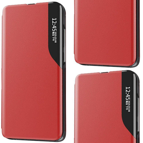 Eco Leather View Case stilig deksel med klaff og stativ Samsung Galaxy A33 5G rød