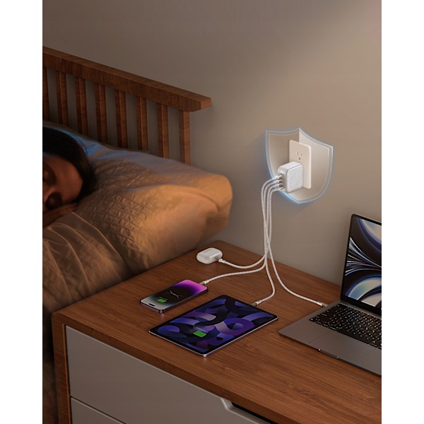 INNOSTYLE SUPER CUBE POWERFUL FAST CHARGER GAN TRAVEL EU US UK AU 4X USB USB-C 100W WHITE