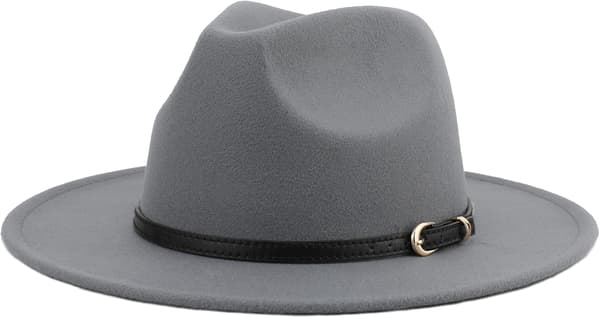 esh Bred Brätte Unisex Klassisk Bälte Spänne Fedora Hatt