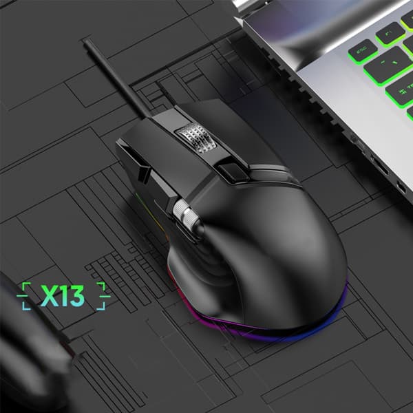Avancerad Gamingmus 10 Knappar Anpassning 6DPI Dynamisk Färgtyp