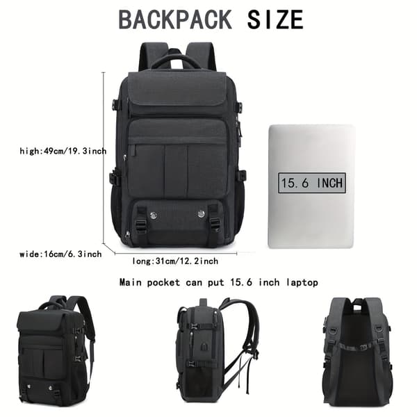 Backpack - Large Carry-on Backpack, 17.3-inch Laptop Backpack (Peacock Green)