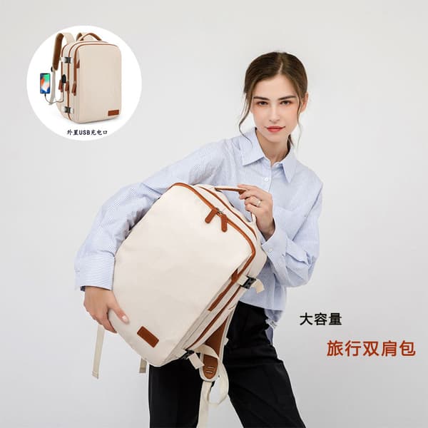 Unisex Travel Backpack - Large Capacity Multi-Layer Laptop Bag with USB Port E