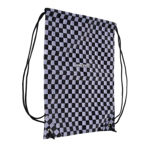 Backpack 22L with laptop compartment and shoe bag, black checkered 600D Oxford