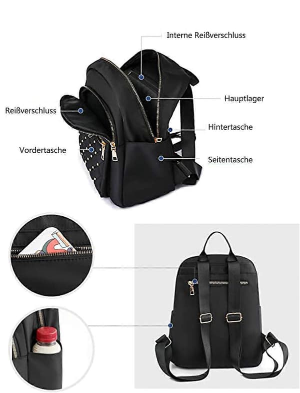 Women's Small Elegant Nylon Shoulder Bag Anti-theft School Backpack Ladies Backpack Leisure Pack Modern City Backpack Handbag