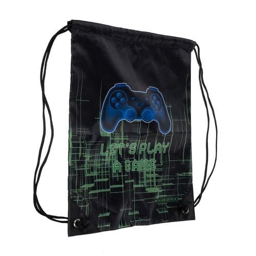 Gaming Backpack 22L with Laptop Compartment + Shoe Bag, Black Pattern