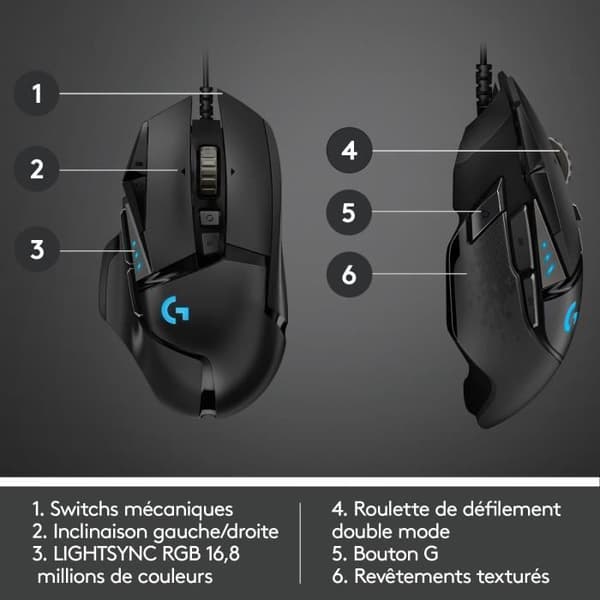 Logitech G502 HERO Gaming Mouse Svart 121