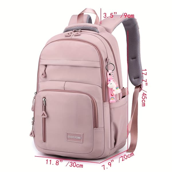 Nylon Laptop Backpack with Adjustable Straps, Solid Color, Casual Not provided Grey Not provided Grey