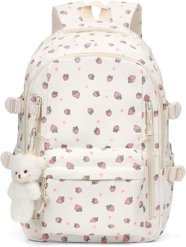 Women's Backpack with Floral Pattern – Laptop Backpack School Bag for Work & Studies D