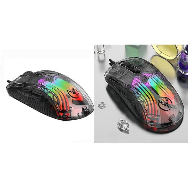 Ergonomisk mus med 7 programmerbara makron, programvarustöd, RGB-inställningar för PC