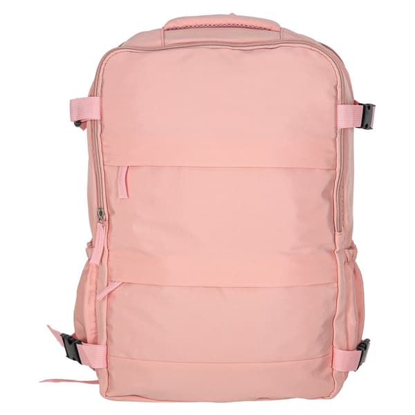 Travel backpack pink 45x30 cm 3 compartments with expandable bottom compartment