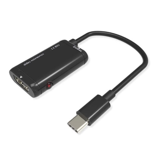Svart USB 3.1 Typ C Han till 1080P High Definition Multimedia Interface Hon Videoadapter Konverteringskabel för Typ C Smarttelefon