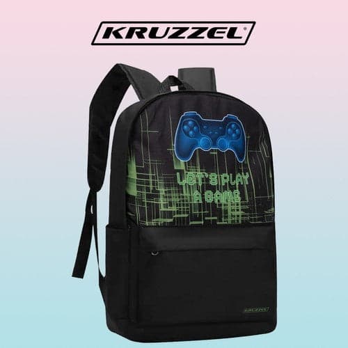 Gaming Backpack 22L with Laptop Compartment + Shoe Bag, Black Pattern
