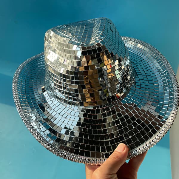 Reflekterande Disco-Paljetter Cowboys Hat Mode Solhatt F