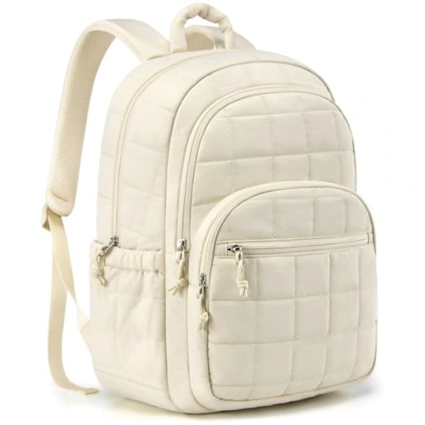 Laptop Backpack with Large Capacity, Spacious Computer Backpack for Business, School, Travel Beige Beige Beige