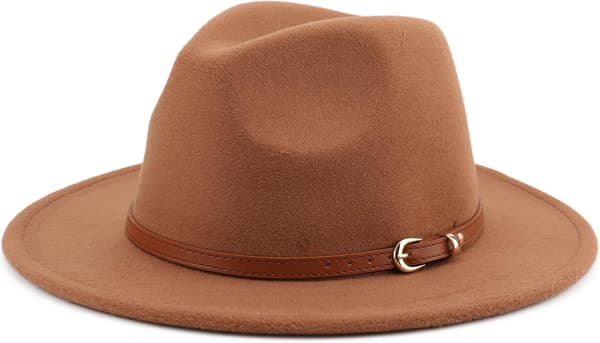 esh Bred Brätte Unisex Klassisk Bälte Spänne Fedora Hatt G Kaffe