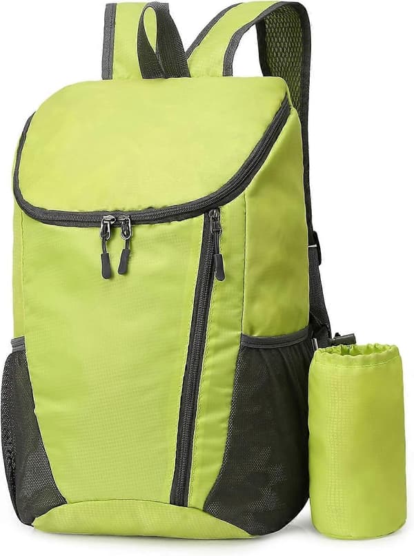 Hiking Backpack, Waterproof and Durable Lightweight Backpack, Foldable, Outdoor Travel, Camping, Daypack, Foldable - GREEN 42*28*20cm