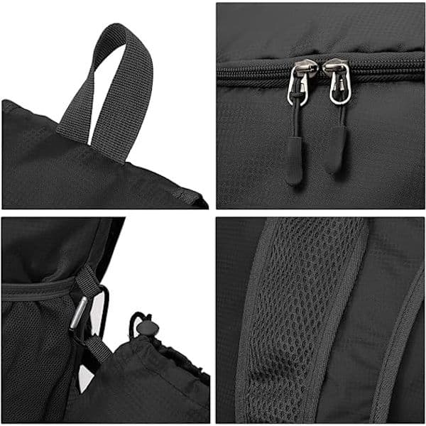 Foldable Backpack, Waterproof Outdoor Sports Backpack, Black