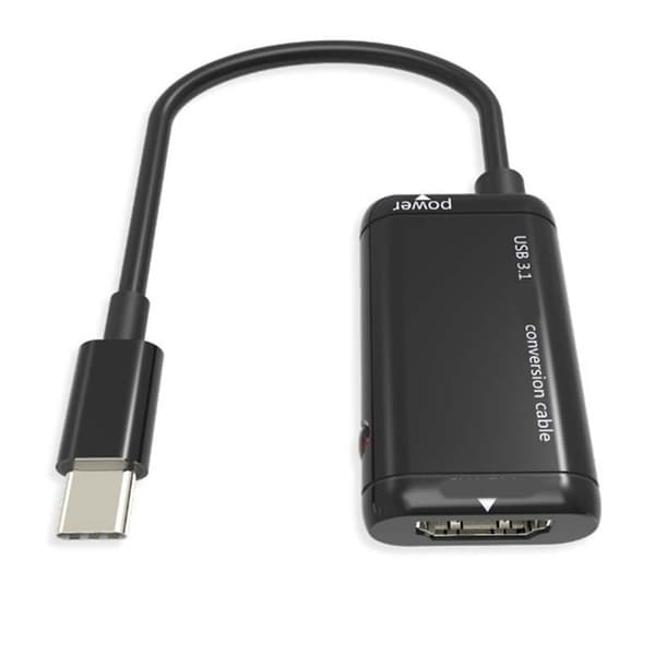 Svart USB 3.1 Typ C Han till 1080P High Definition Multimedia Interface Hon Videoadapter Konverteringskabel för Typ C Smarttelefon