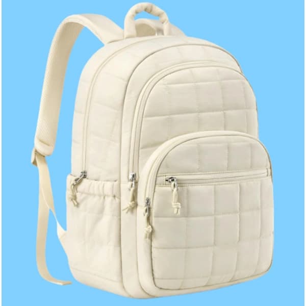 Laptop Backpack with Large Capacity, Spacious Computer Backpack for Business, School, Travel Beige Beige Beige