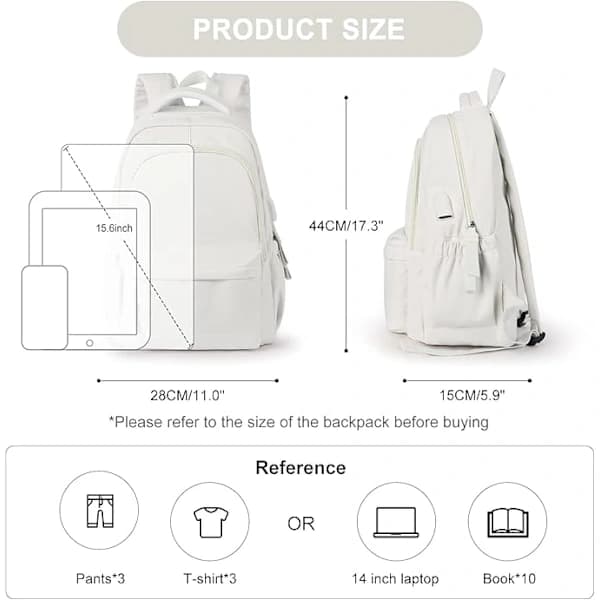 Laptop Backpack, Waterproof Laptop Backpack with 18-inch USB Charging School Bag【PL】