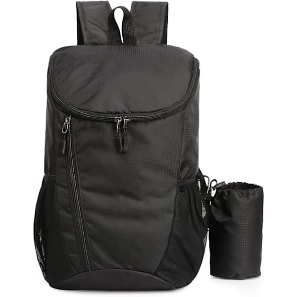 Foldable Backpack, Waterproof Outdoor Sports Backpack, Black