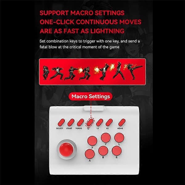 Trådlös Arkadspelskonsol Bluetooth Joystick Kontroller för Box PC Mobiltelefon