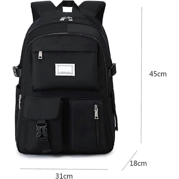 Large Capacity Backpack, Waterproof School Backpack with Multiple Compartments - White