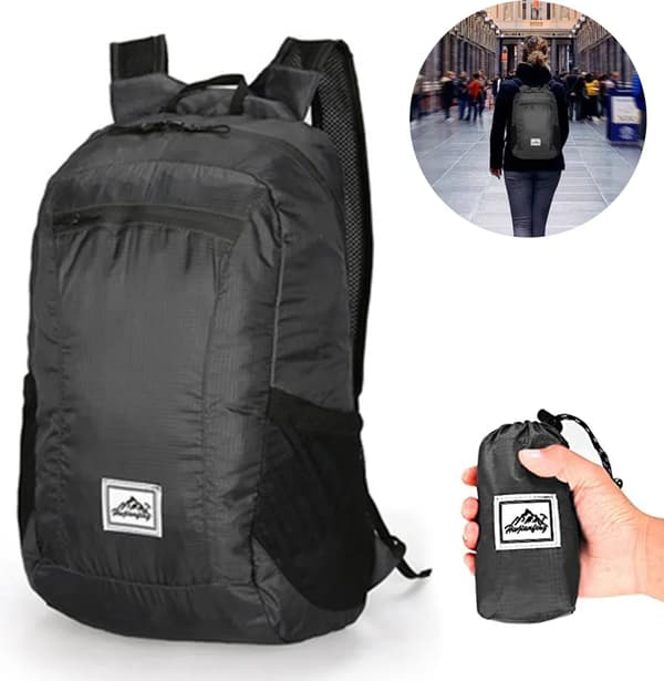 Foldable Waterproof Hiking Backpack Black