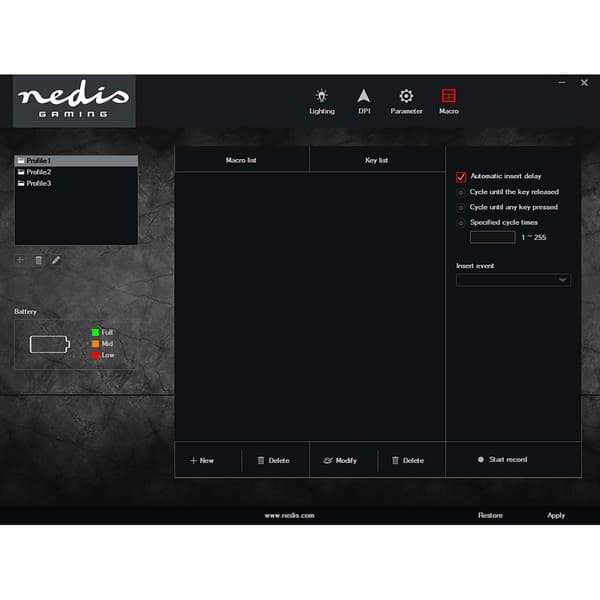 Nedis Wired & Wireless Gaming Mouse - 7 buttons - RGB Led
