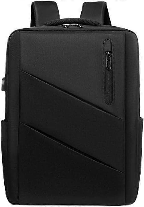 Expandable Laptop Backpack College Large Capacity Backpack (Black, 17 inch)